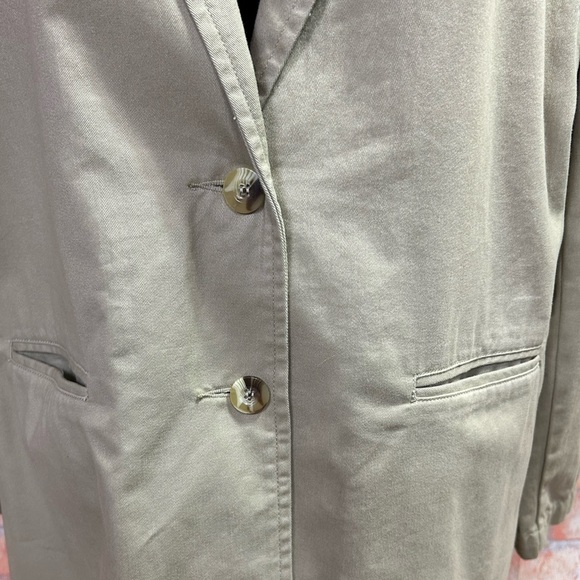 Newport News Vintage Tan Cotton Plus Size Blazer - Picture 3 of 9